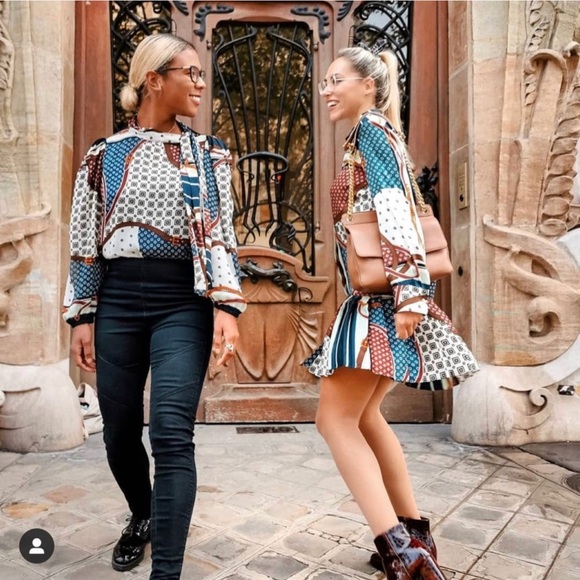 NWT ZARA Printed Dress Chain Print XS Blogger Fav - Picture 5 of 9